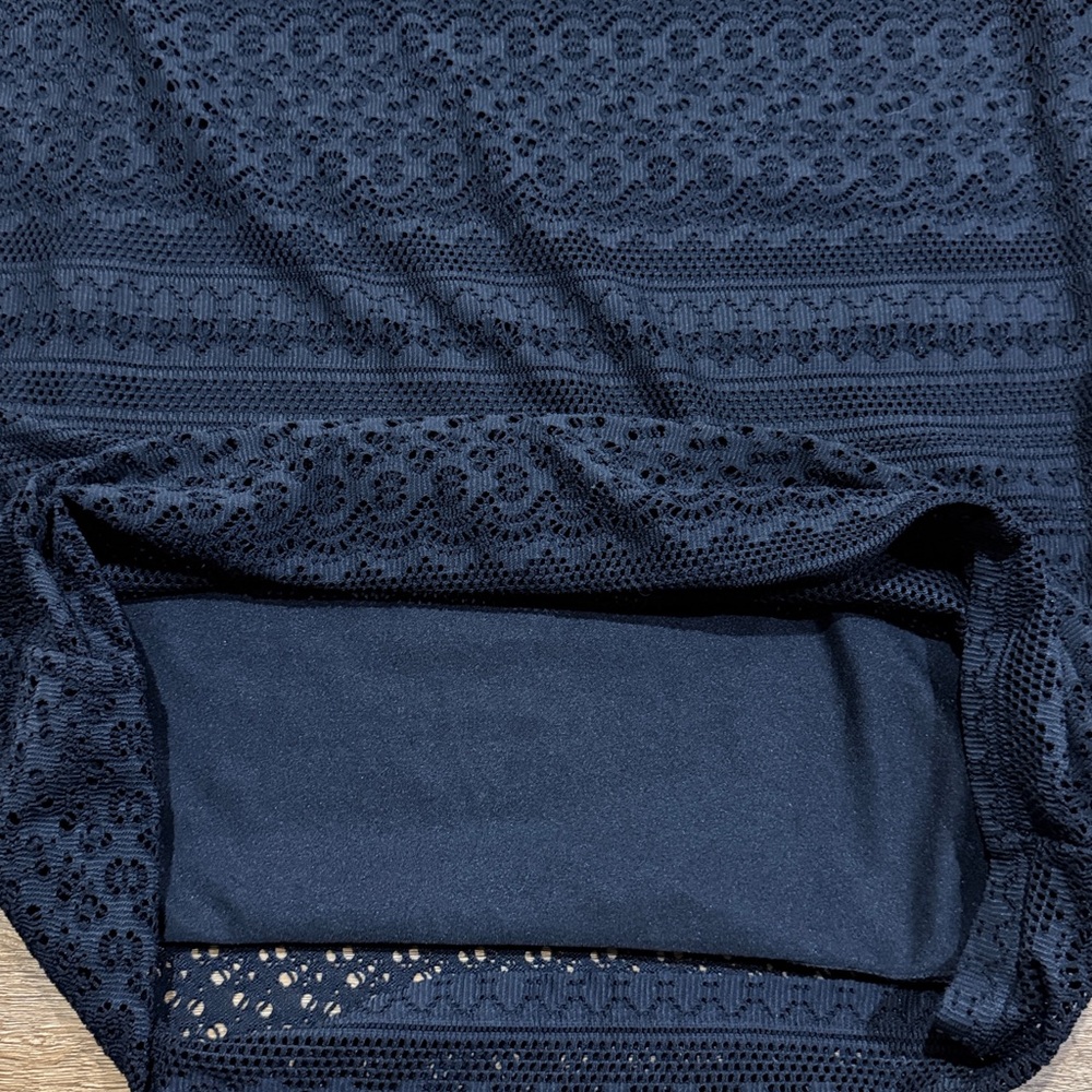 Banana Republic Navy Classic Knit Lace Dress - Picture 6 of 6